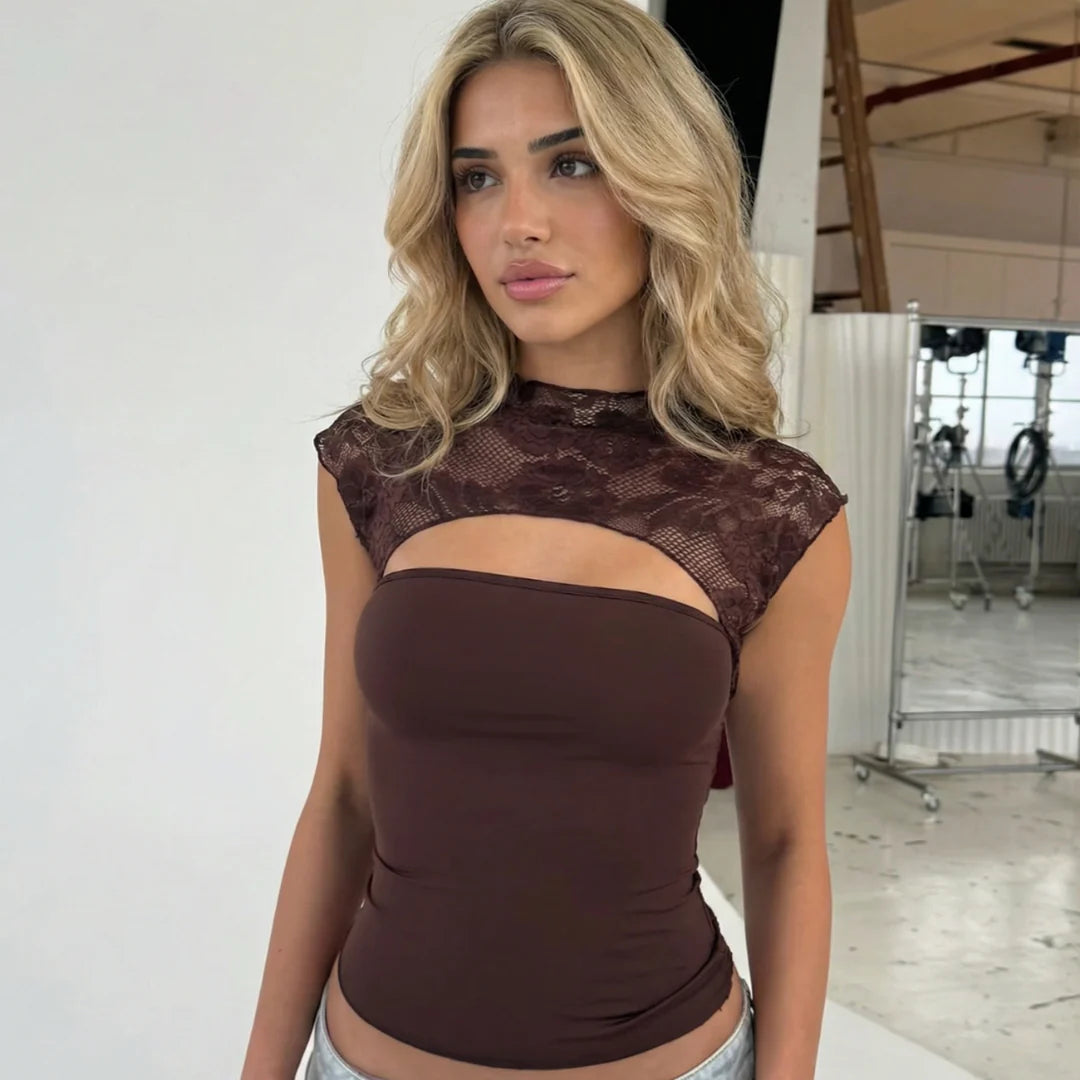MARA LACE CUT-OUT TOP