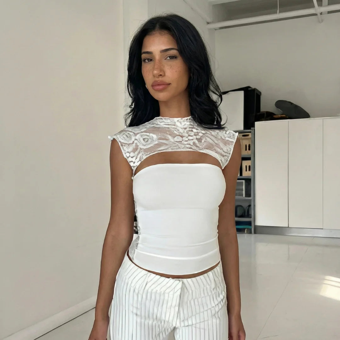 MARA LACE CUT-OUT TOP