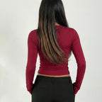 NOIR LACE V TOP
