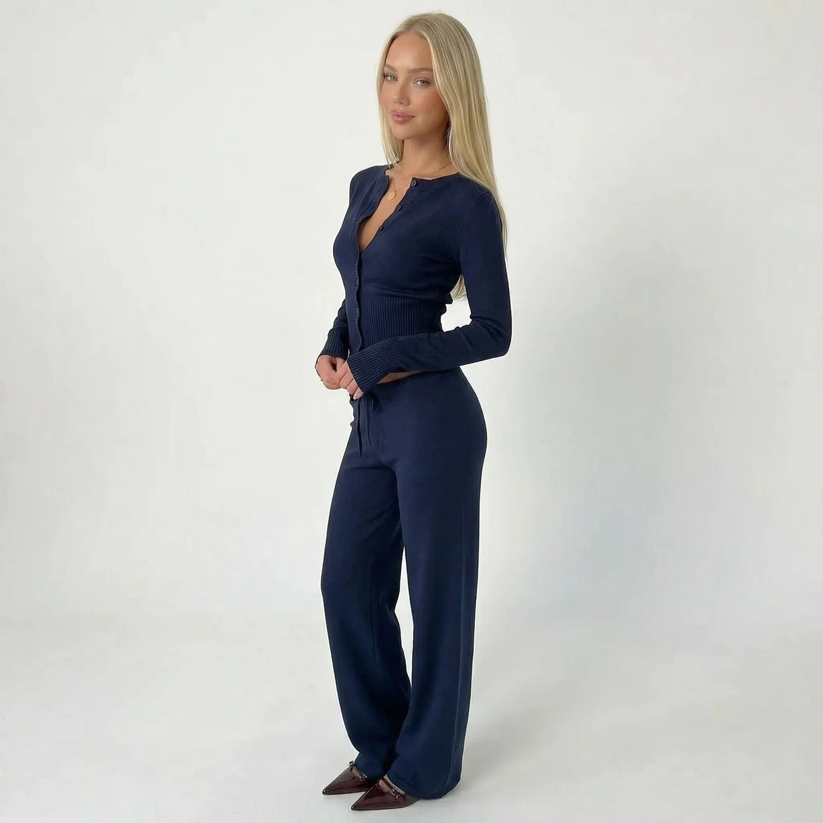 AURA BUTTON KNIT SET