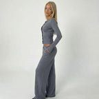 AURA BUTTON KNIT SET
