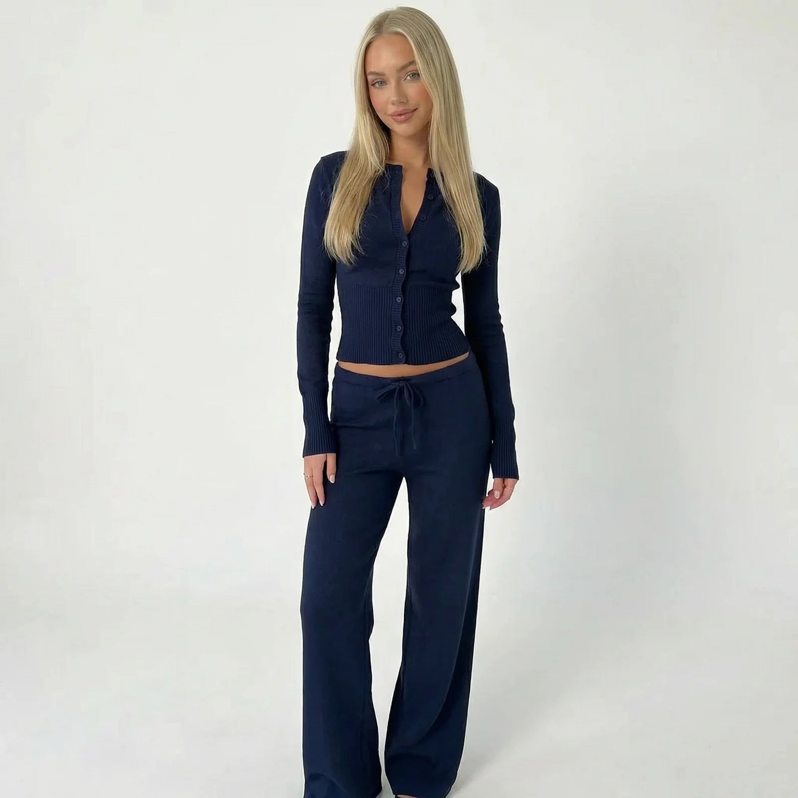 AURA BUTTON KNIT SET