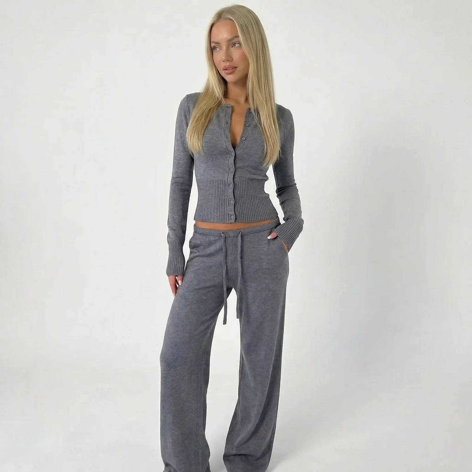AURA BUTTON KNIT SET