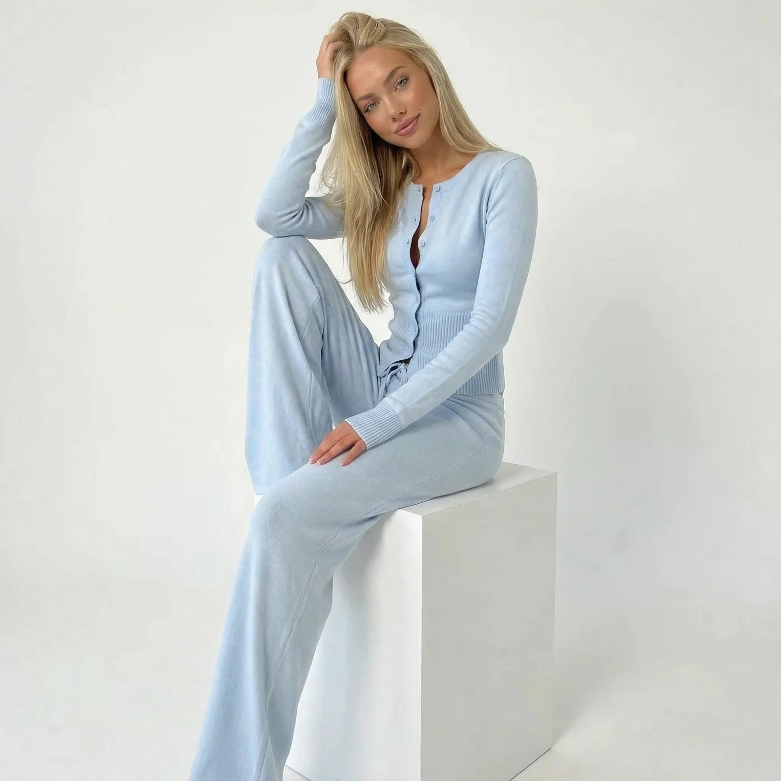 AURA BUTTON KNIT SET