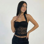 NOIR LACE HALTER